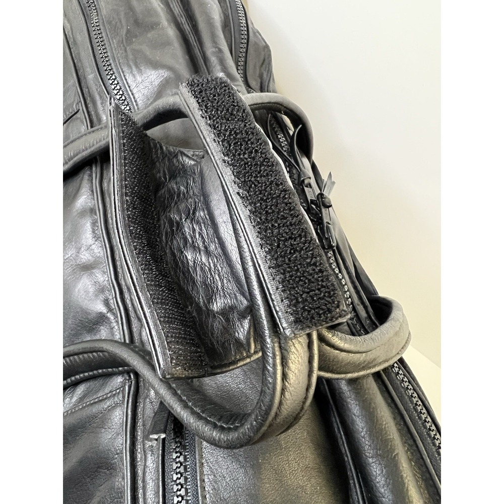 Vintage Stuart Kern America Leather Duffel Bag Black Large LA YULO Private Club - Picture 9 of 16